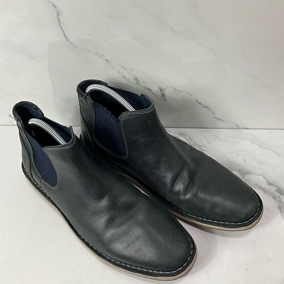 STEVE MADDEN Navy Blue Leather Ankle Boot main image 8